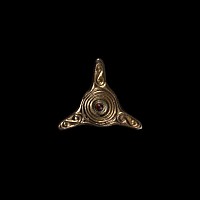 Saxon Age Silver-Gilt Trefoil Brooch with Central Garnet