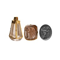 Byzantine Gold and Crystal Seal Pendant