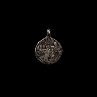 Viking Silver Mask and Ravens Pendant