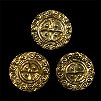 Gold Repoussé Decorated Discs