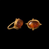 Gold Ring with Carnelian Gemstone