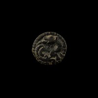 Viking Age Bronze Disc Brooch with Beast Facing Back