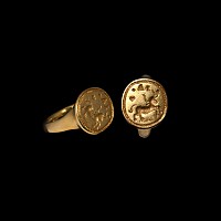 Georgian Gold Love Ring with Taurus and Heart for AI