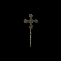 Viking Age Bronze Dress Pin with Cross