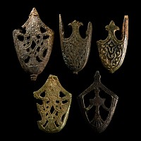 Viking Age Bronze Sword Scabbard Chape Collection