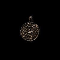 Large Viking Age Bronze Regardant Beast Pendant