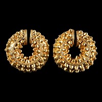 Etruscan Gold Leech Earring Pair