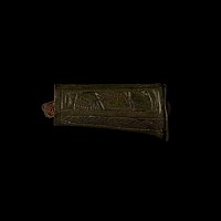 Medieval Engraved Bronze Knife Handle with Veiled Figures