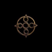 Large Medieval Gilded Bronze Horse Harness Mount