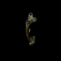 Roman Bronze Headstud Brooch