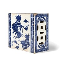 Chinese Glazed Ceramic Blue and White Incense Box