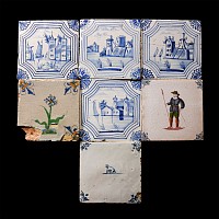 Post Medieval Dutch Glazed Ceramic Tile Group
