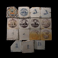 Post Medieval Dutch Glazed Ceramic Tile Group