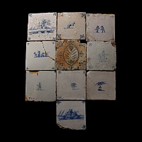 Post Medieval Dutch Glazed Ceramic Tile Group