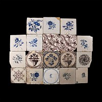 Post Medieval Dutch Glazed Ceramic Tile Group