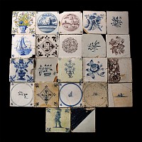 Post Medieval Dutch Glazed Ceramic Tile Group