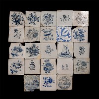 Post Medieval Dutch Glazed Ceramic Tile Group