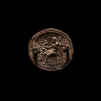 Greek Gold-Foiled Alexander the Great Coin Brooch