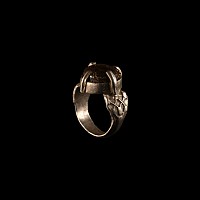 Large Medieval Silver Ring with Agate Cabochon