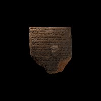 Akkadian Clay Cuneiform Tablet Fragment with Literary Text