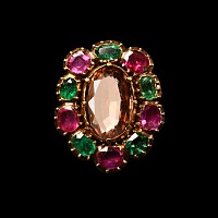 Post Medieval Gold And Gemstone Brooch