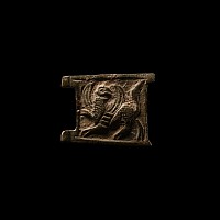 Medieval Bronze Zoomorphic Belt Buckle Plate