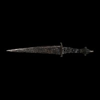 Medieval Quillon Dagger with Bronze Pommel