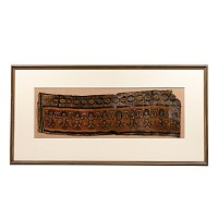 Large Framed Coptic Wool Garment Fragment with Dancing Nymphs