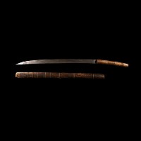 Burmese Iron Single-Edged Sword with Scabbard