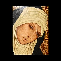 Medieval Oil Painting of Sorrowful Virgin