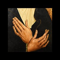 Medieval Oil Painting of Sorrowful Virgin