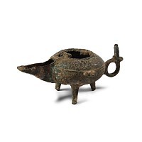 Medieval Period Eastern Bronze Oil Lamp