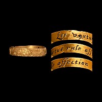 Post Medieval Gold 'Let Vertue Rule Affection' Decorated Posy Ring