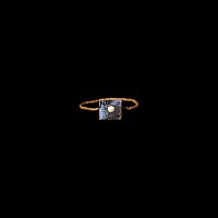 Medieval 'Thames' Bronze Ring with Blue Setting