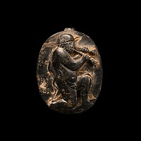 Roman Style Bone Cameo of Silenus