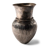 Eastern Greek Ribbed Silver Vase