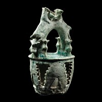 Central Asian Ziwiye Turquoise Frit Offering Basket