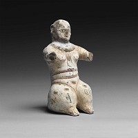 South Arabian Inscribed Ceramic Female Statuette