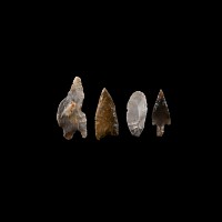 Stone Age British Neolithic Flint Arrowhead Group
