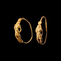 Greek Gold Eros Earrings