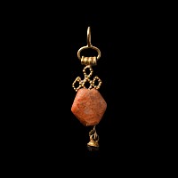 Western Asiatic Gold and Bead Pendant