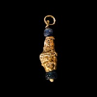Western Asiatic Gold and Bead Pendant