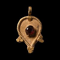 Western Asiatic Gold and Gemstone Pendant