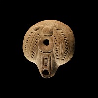 Egyptian Terracotta Frog Type Lamp
