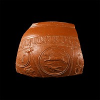 Roman Red Ware Bowl Fragment with Gladiator