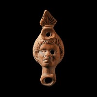 Roman Terracotta Oil Lamp with Face