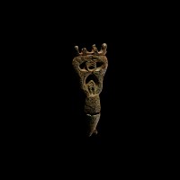 Norman Bronze Hinged Swivel with Facing Rearing Beasts