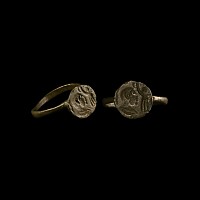 Roman Bronze Ring with Profile Bust