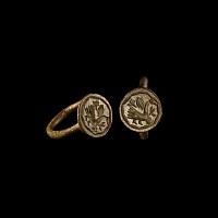 Byzantine Bronze Ring with Griffin