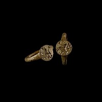 Medieval Bronze Ring with Griffin